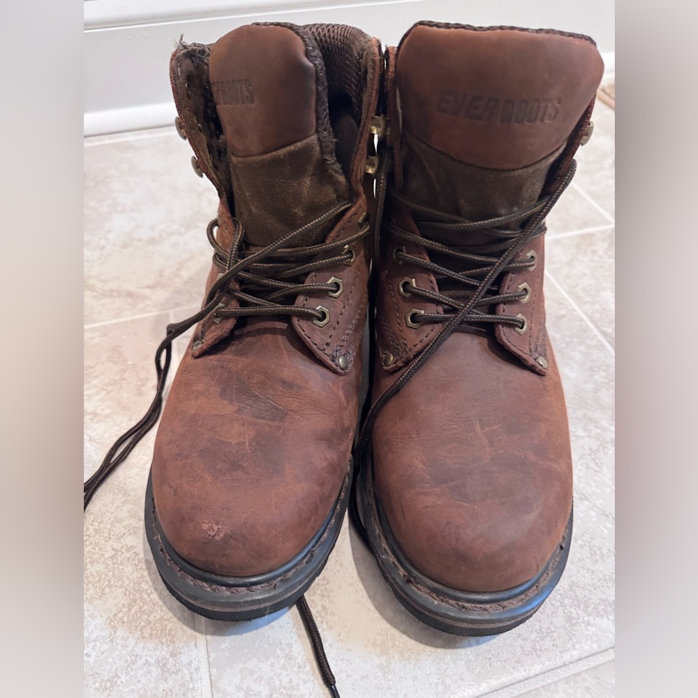 Men's Brown Work Boots-Size 9.5